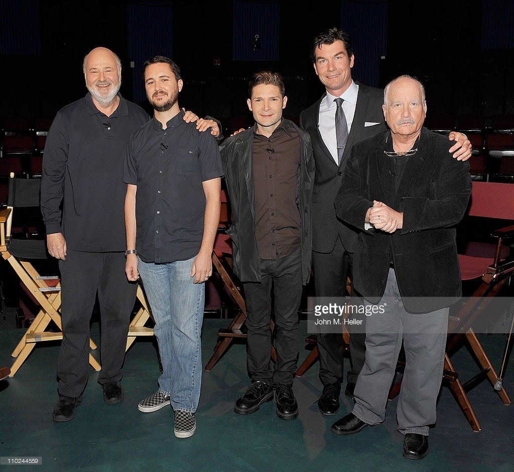 De izquierda a derecha: Rob Reiner, Wil Wheaton, Corey Feldman, Jerry O'Connell y Richard Dreyfuss